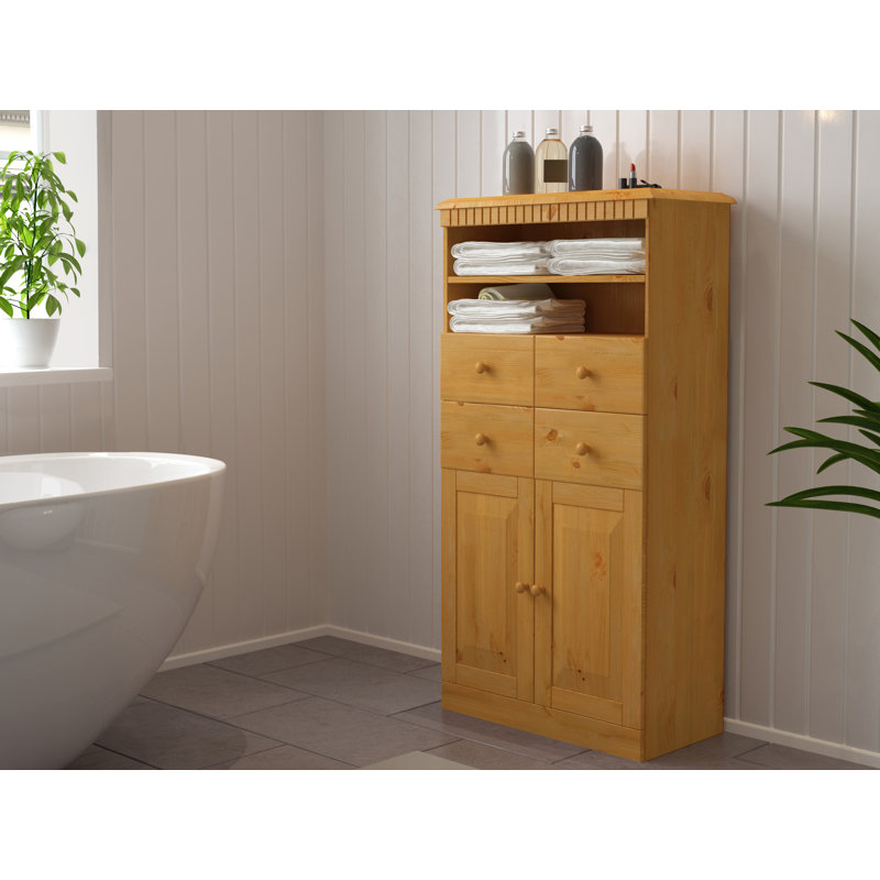Red Barrel Studio?? Solid Wood Freestanding Bathroom Cabinet & Reviews ...